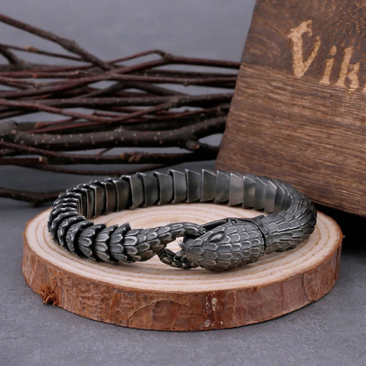 Vintage Vikings Black Snake Chain Bracelet