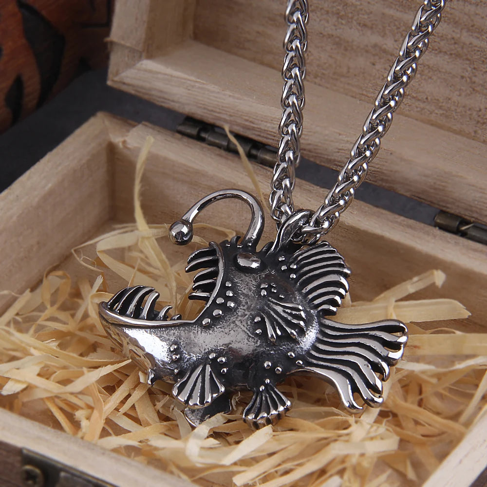 Personnalité mode lanterne Animal poisson pendentif chaîne Viking collier