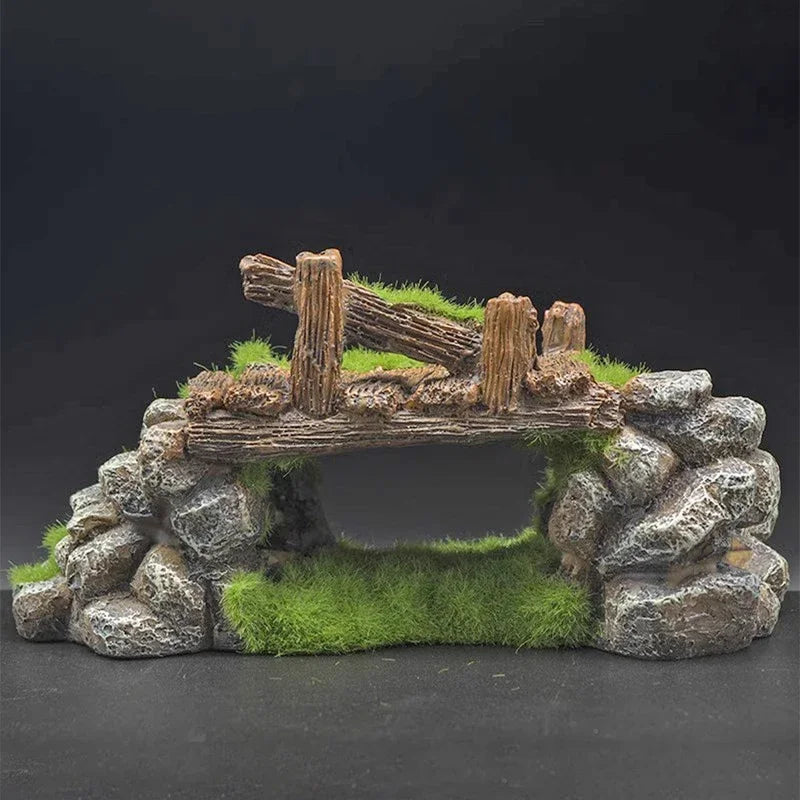 Viking Creative Moss Rockery Shape Fisketank Ornamenter Dekoration