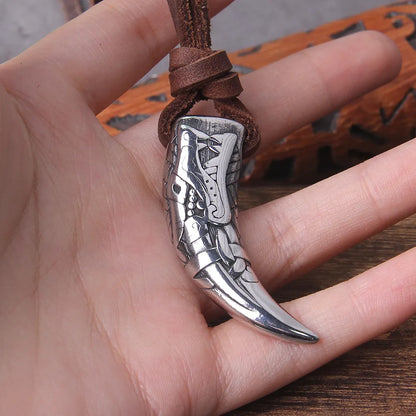 Wolf Fang Tooth Spike Necklace - TripleViking