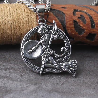 Ancient Warrior Spartan Shield Necklace - TripleViking