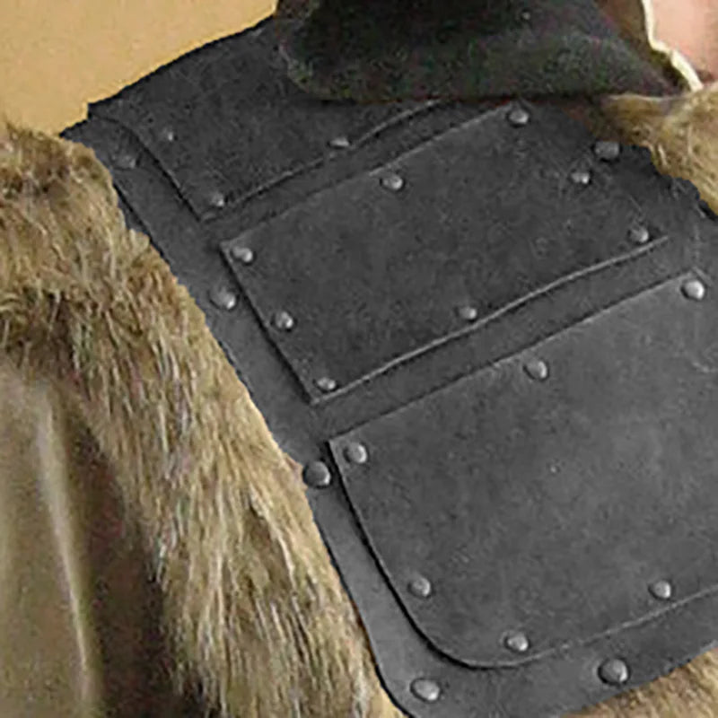 Assassin Single Shoulder Armor Knight Gladiator Fur Pauldrons Nahkainen Viking Spaulders Panssari