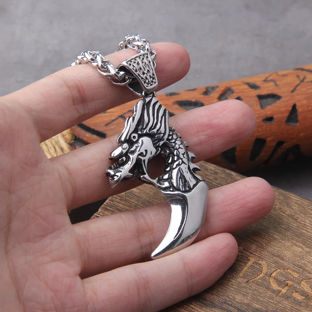 Dragon Claw Retro Ethnic Punk Beast Claw Viking Necklace