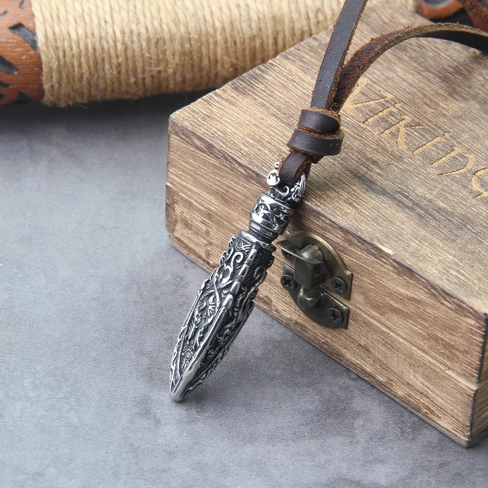 Dragon Spear Viking Necklace