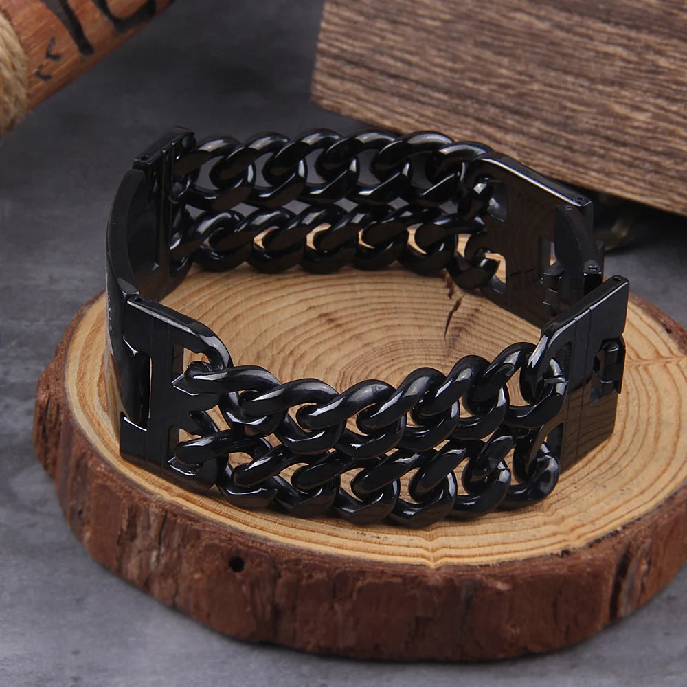 24MM bred 8,26 tommer rustfrit stål skinnende bar ID Viking armbånd