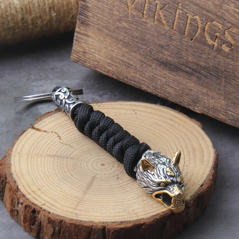 Wolf Survival Rope Viking Keychain