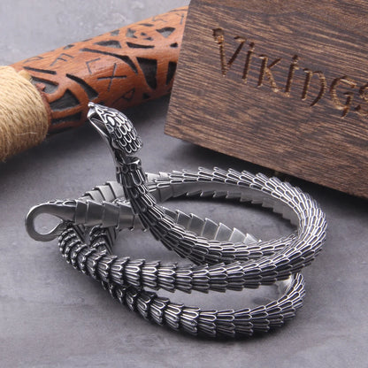 Collier Viking serpent punk vintage Ouroboros