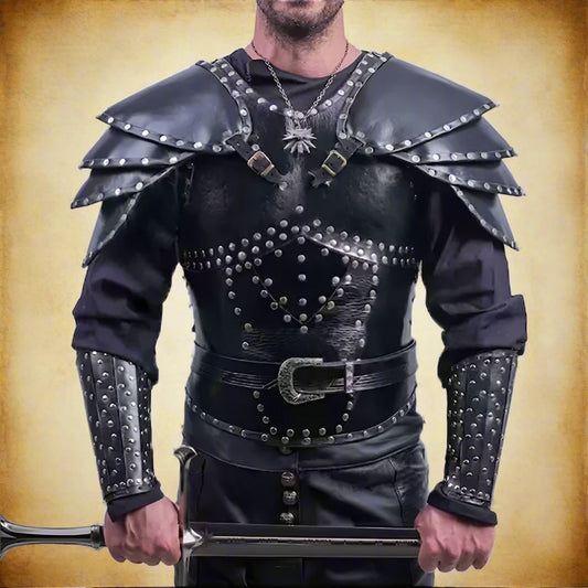 Ensemble d'armure de poitrine d'épaule de chevalier viking