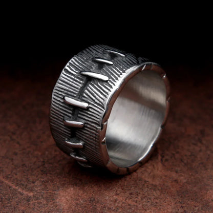 Mote Punk Biker Creative Chimeric Suture Viking Ring