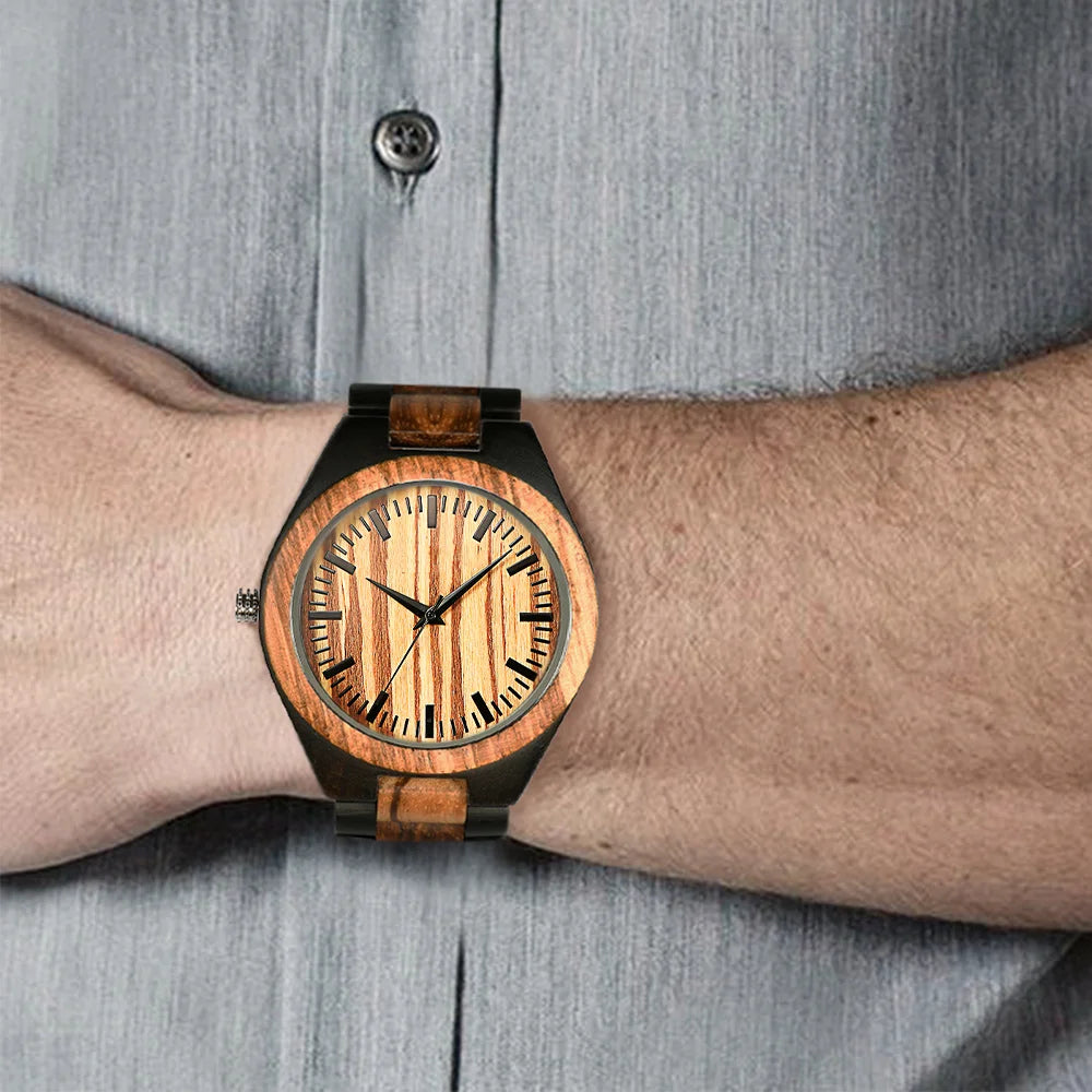 Cool graverad trä Personlig klocka Timepieces Custom Wood Viking Watch