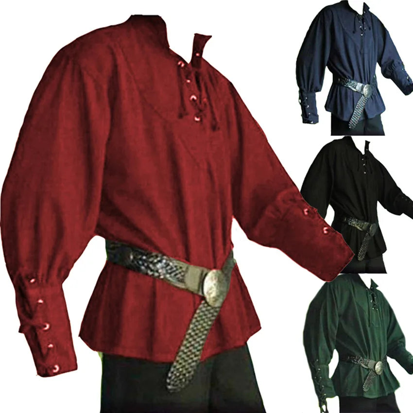 Viking Medeltida Renaissance Grooms Pirate Top