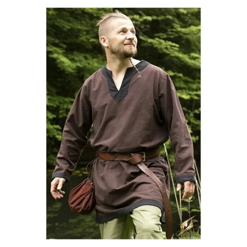 Robe ample à manches longues, tunique Celtics, haut Viking