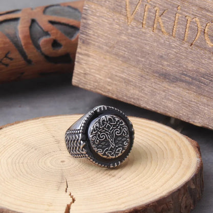 Luxury Carved Tree of Life Ring - TripleViking