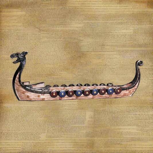 Käsin veistetty Retro Resin Viking Dragon Boat