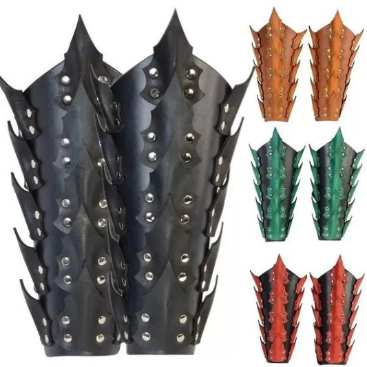 Viking Knight Warrior Leather Bracer Scale Arm Armor