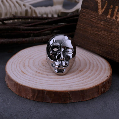 Gotisk Half Skull Face Halv Face Mask Viking Ring