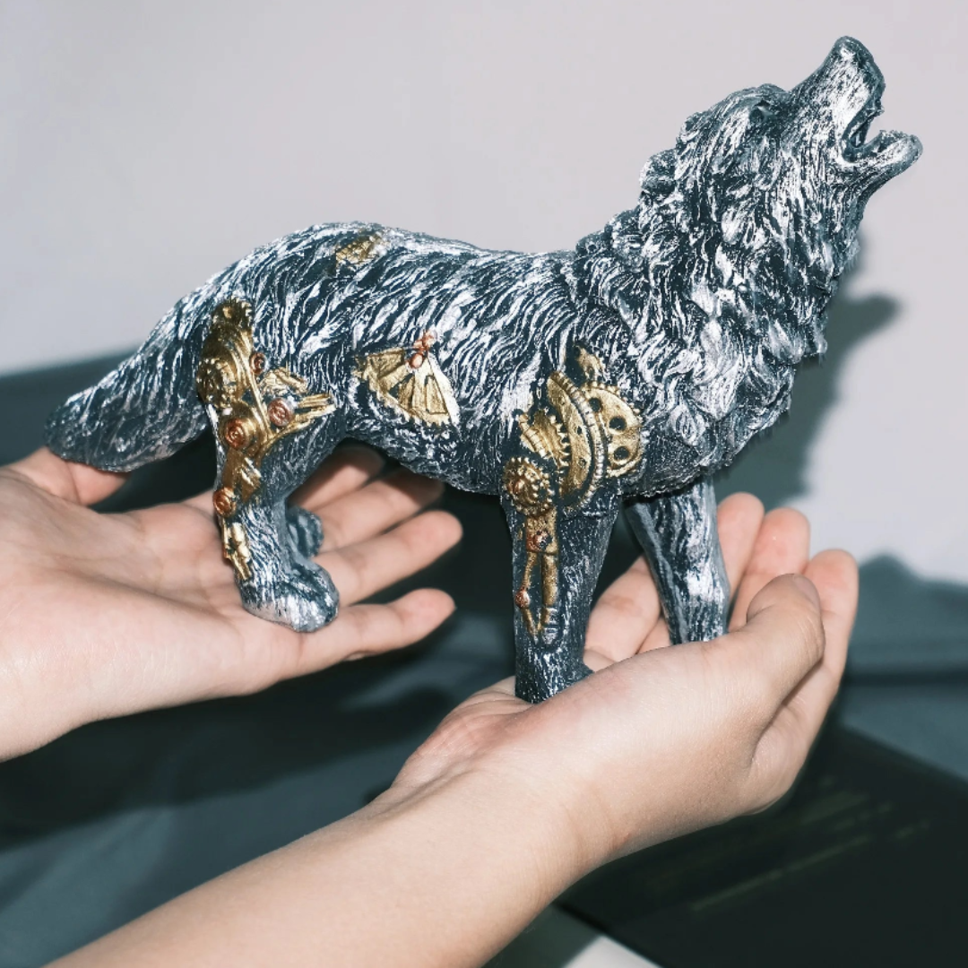 ויקינג וולף Fenrir Steampunk Resin Handicraft